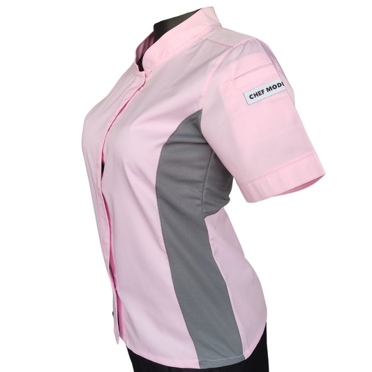 Filipina Profesional CHEF MODE Dama Manga Corta Rosa