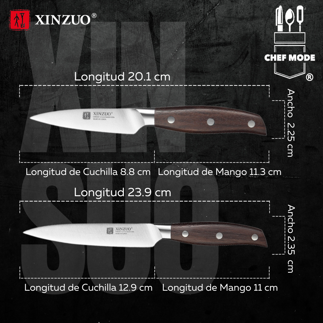Set de 6 Cuchillos de Cocina Xinzuo Katana Samurai Acero Alemán