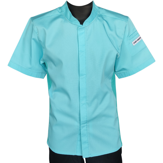 Filipina Profesional CHEF MODE Caballero Manga Corta Azul