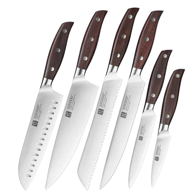 Set de 6 Cuchillos de Cocina Xinzuo Katana Samurai Acero Alemán