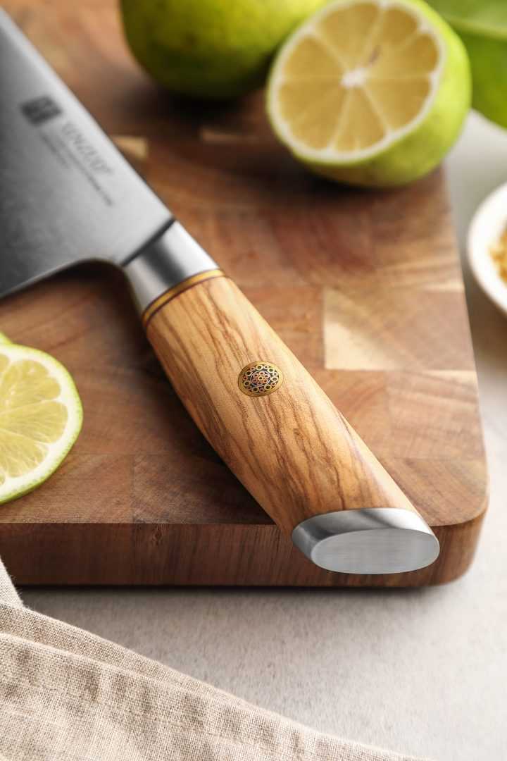 Cuchillo Chef Xinzuo Acero Damasco Mango Olivo B37