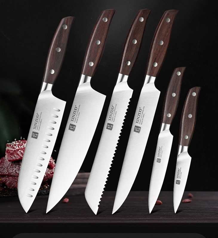 Set de 6 Cuchillos de Cocina Xinzuo Katana Samurai Acero Alemán