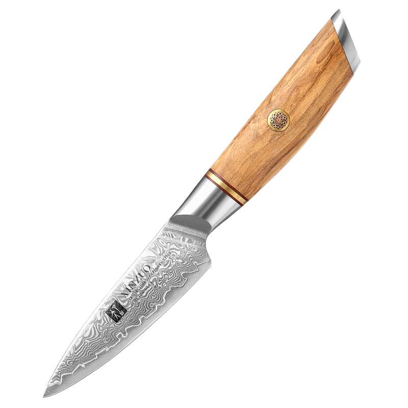 Cuchillo Mondador Xinzuo Acero Damasco Mango Olivo B37