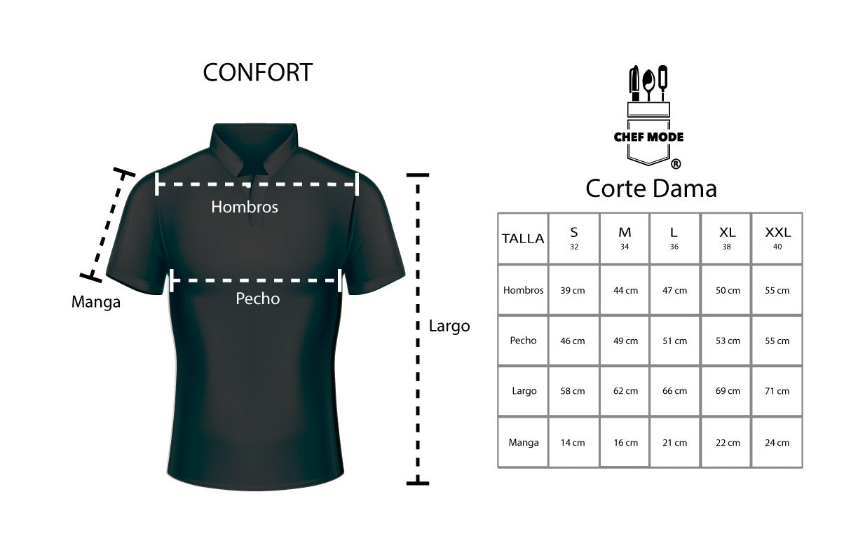 Camisola Chef Mode Dama Manga Pastelera