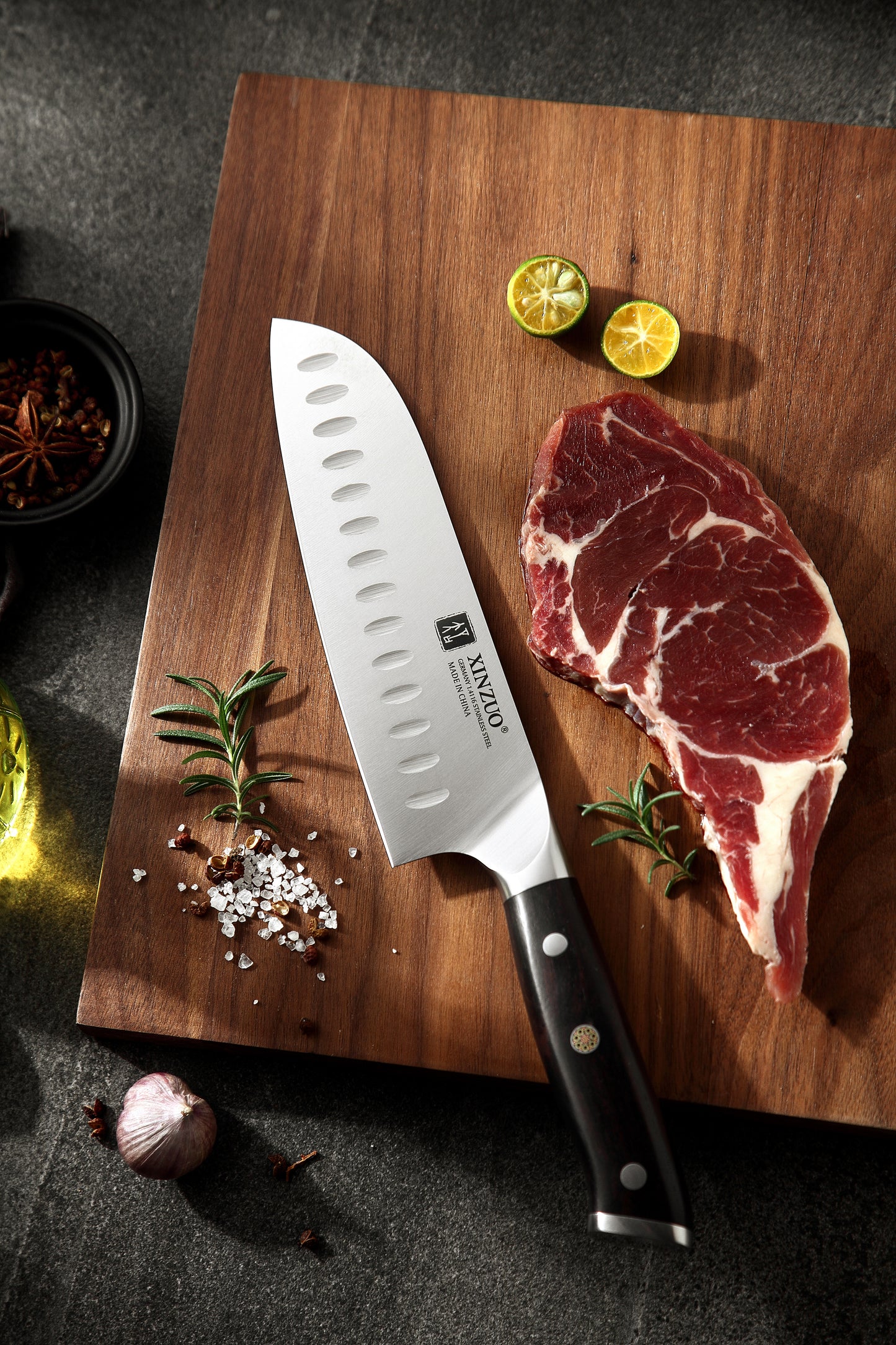 Cuchillo Chef Profesional Xinzuo Santoku Zen