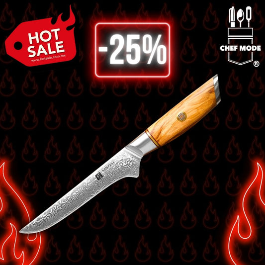 Cuchillo Deshuesador Xinzuo Acero Damasco Mango Olivo B37