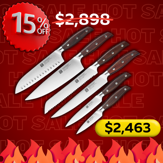 Set de 6 Cuchillos de Cocina  Xinzuo Katana Samurai Acero Alemán