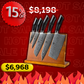 Set De 5 Cuchillos Xinzuo Katana Samurai Master Carbon Con Base B32