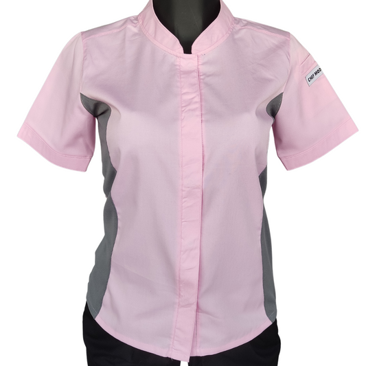 Filipina Profesional CHEF MODE Dama Manga Corta Rosa