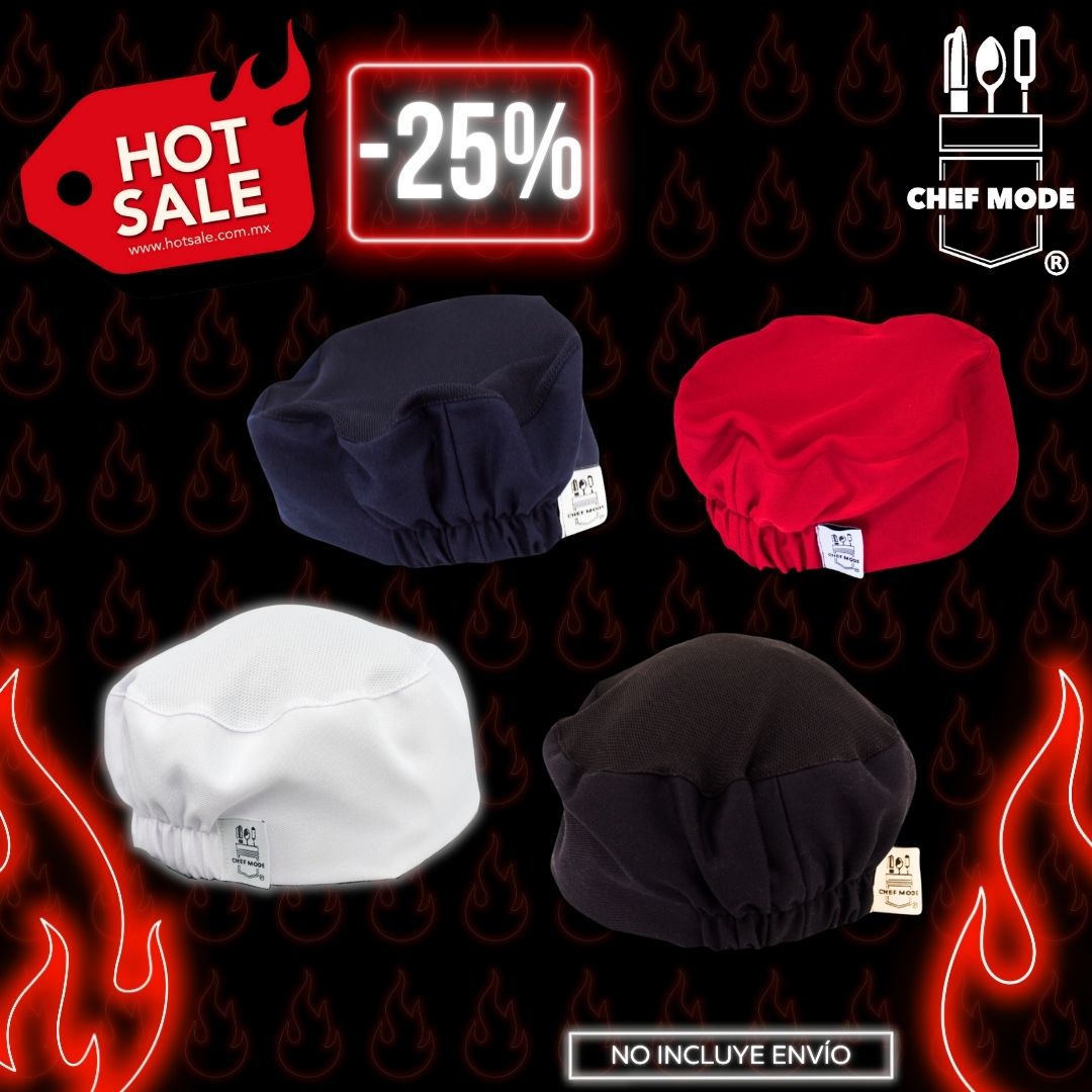 Gorro Para Chef Negro Liso Unisex