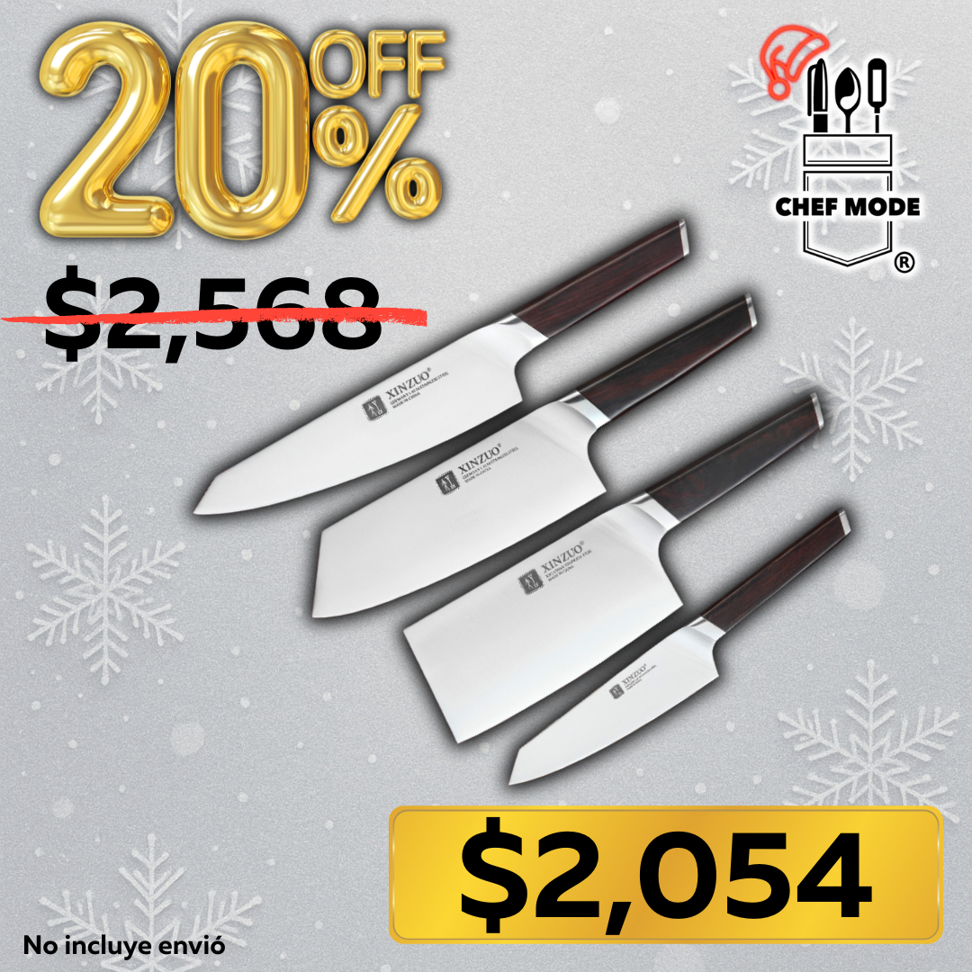 Set De 4 Cuchillos De Cocina Xinzuo Katana Samurai B5