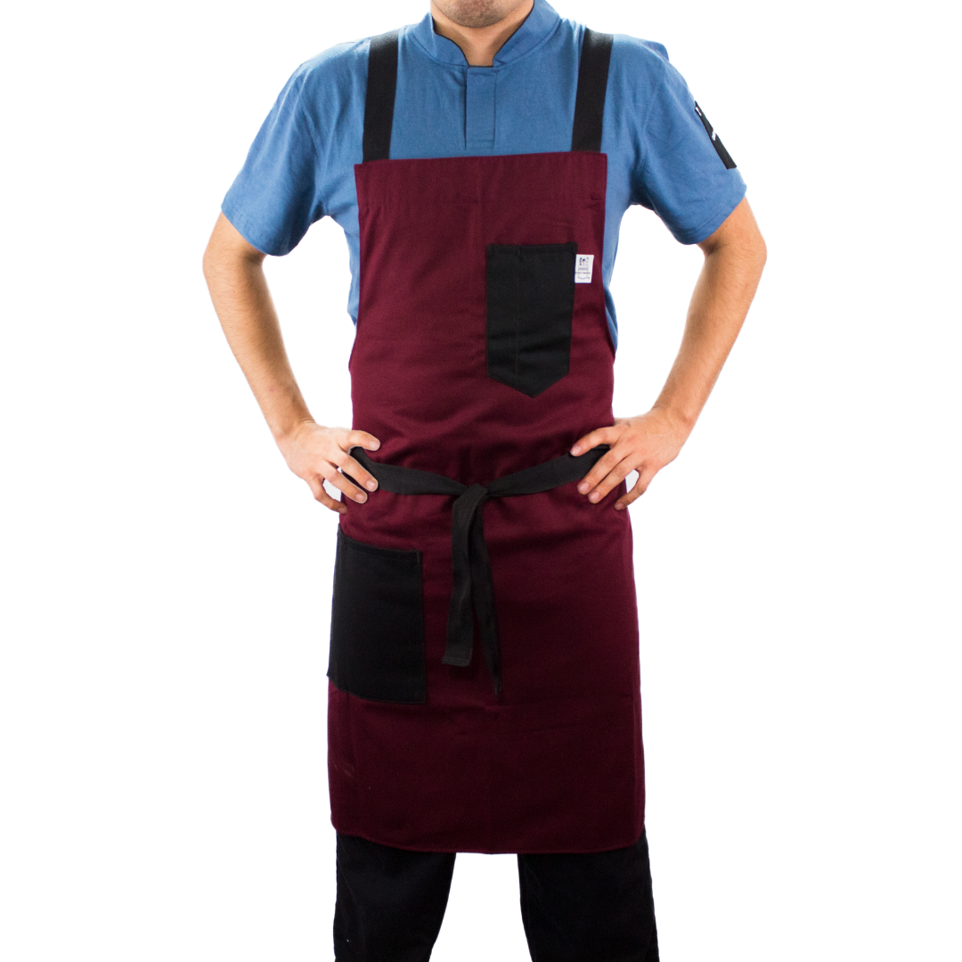 Mandil Chef Mode De Peto Rojo Borgoña