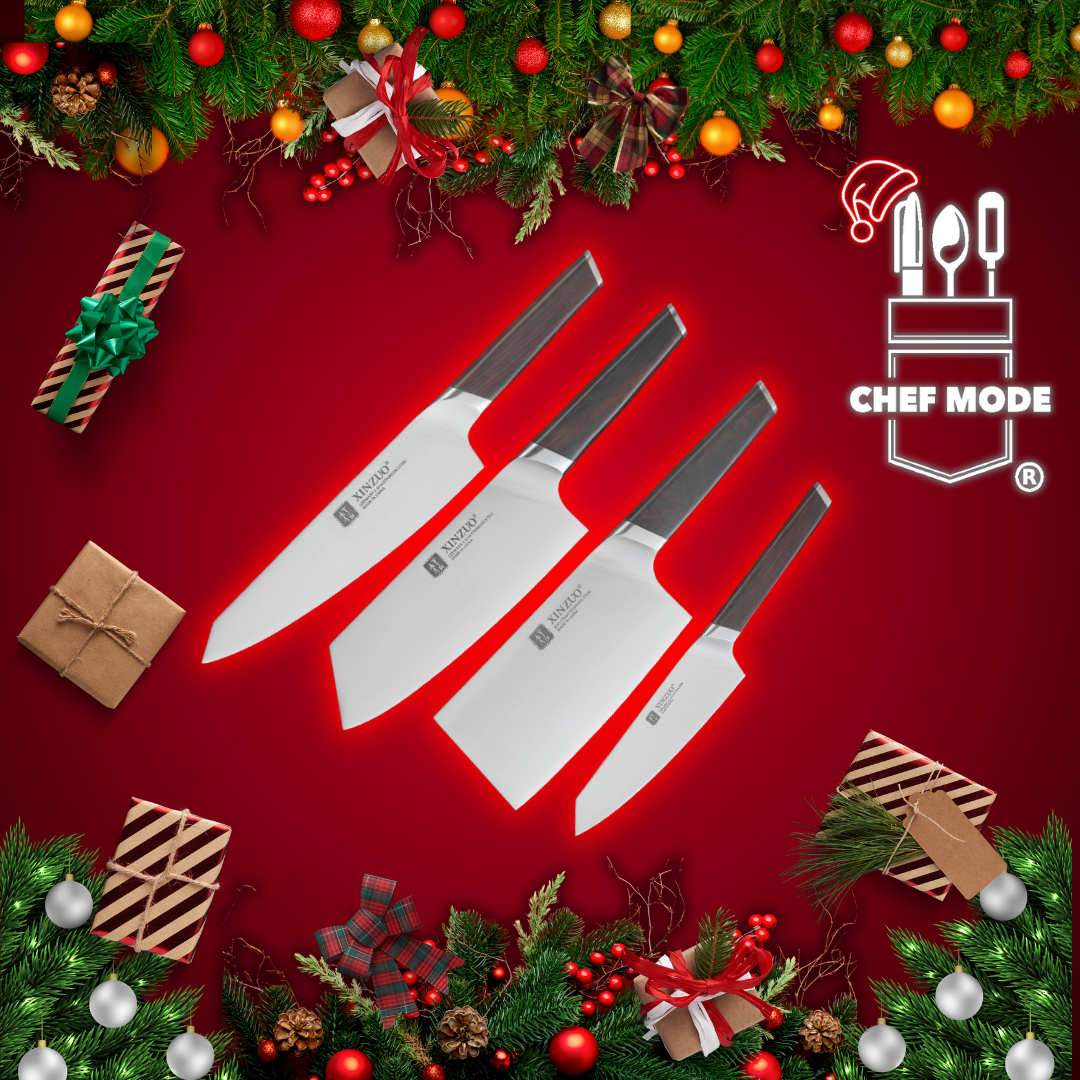 Set De 4 Cuchillos De Cocina Xinzuo Katana Samurai B5