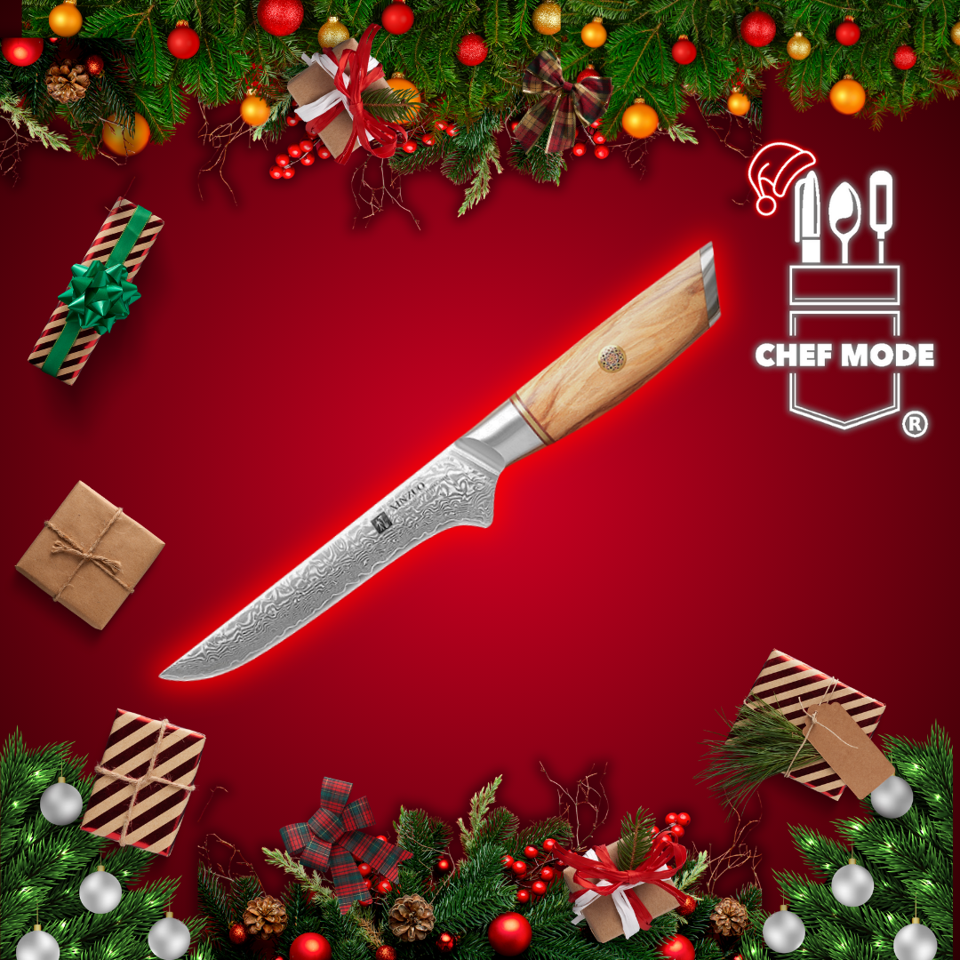 Cuchillo Deshuesador Xinzuo Acero Damasco Mango Olivo B37