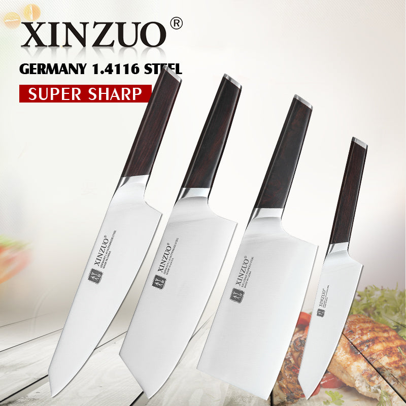 Set De 4 Cuchillos De Cocina Xinzuo Katana Samurai B5