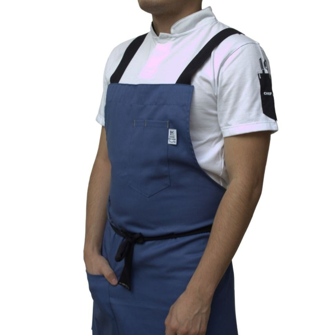 Mandil Chef Mode De Peto Azúl Magenta