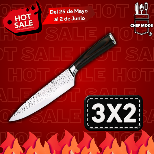 Cuchillo Chef Acero Alto Carbono Hammered