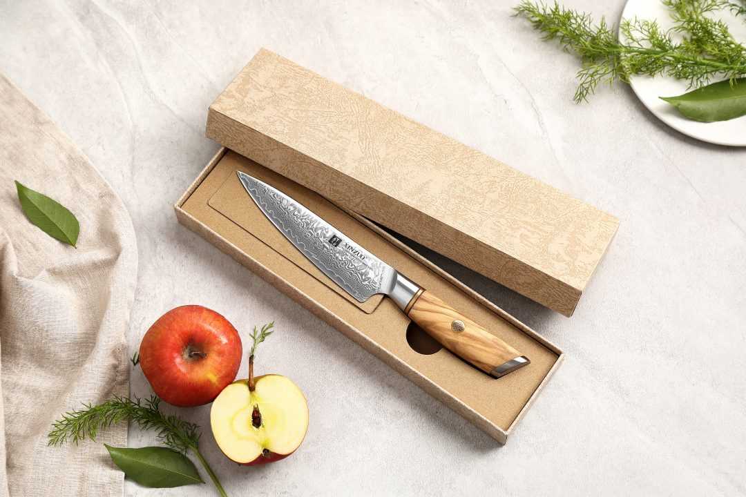 Cuchillo Utilitario Xinzuo Acero Damasco Mango Olivo B37