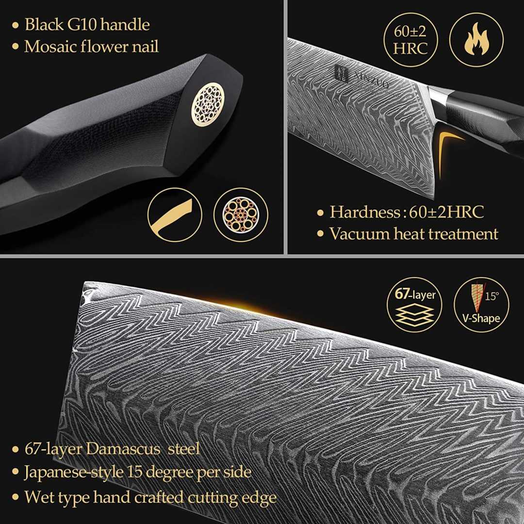 Cuchillo de Cocina Xinzuo Katana Samurai Master Carbon B32