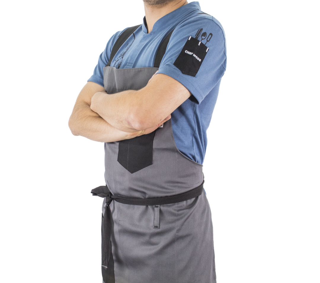 Chefmode Mandil Chef Mode De Peto Gris – CHEF MODE MX